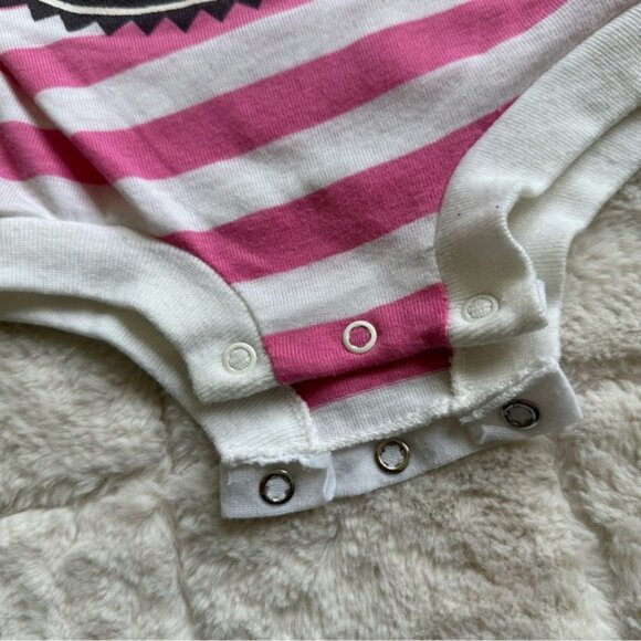 Disney | Vintage Pink Striped Graphic "Baby Mickey" Bodysuit | Size 18 Months - Picture 5 of 14